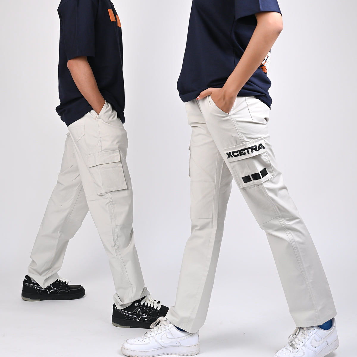 Ostrich White Unisex Cargo Pants